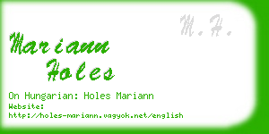 mariann holes business card